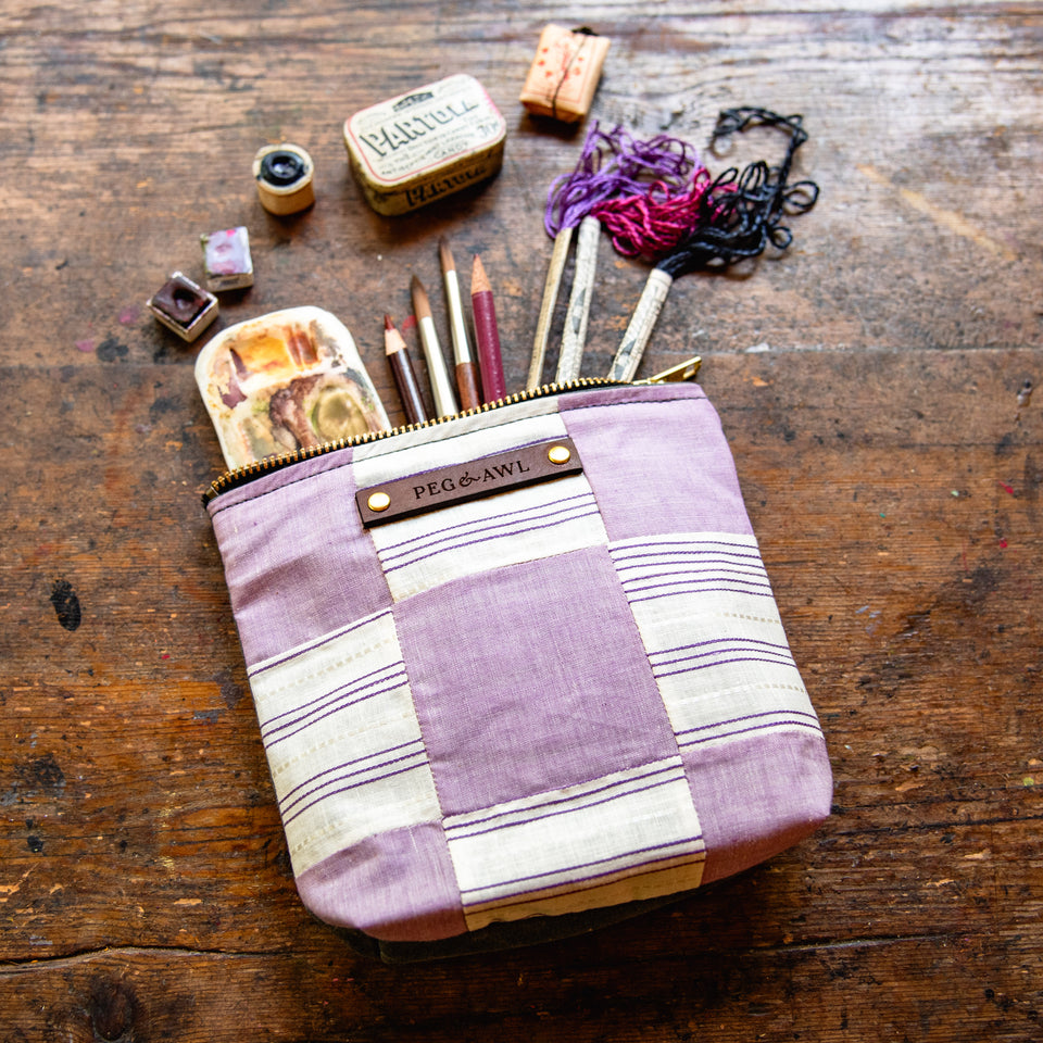 Custom Pouch with Early 1900s Quilt Block: Camila
