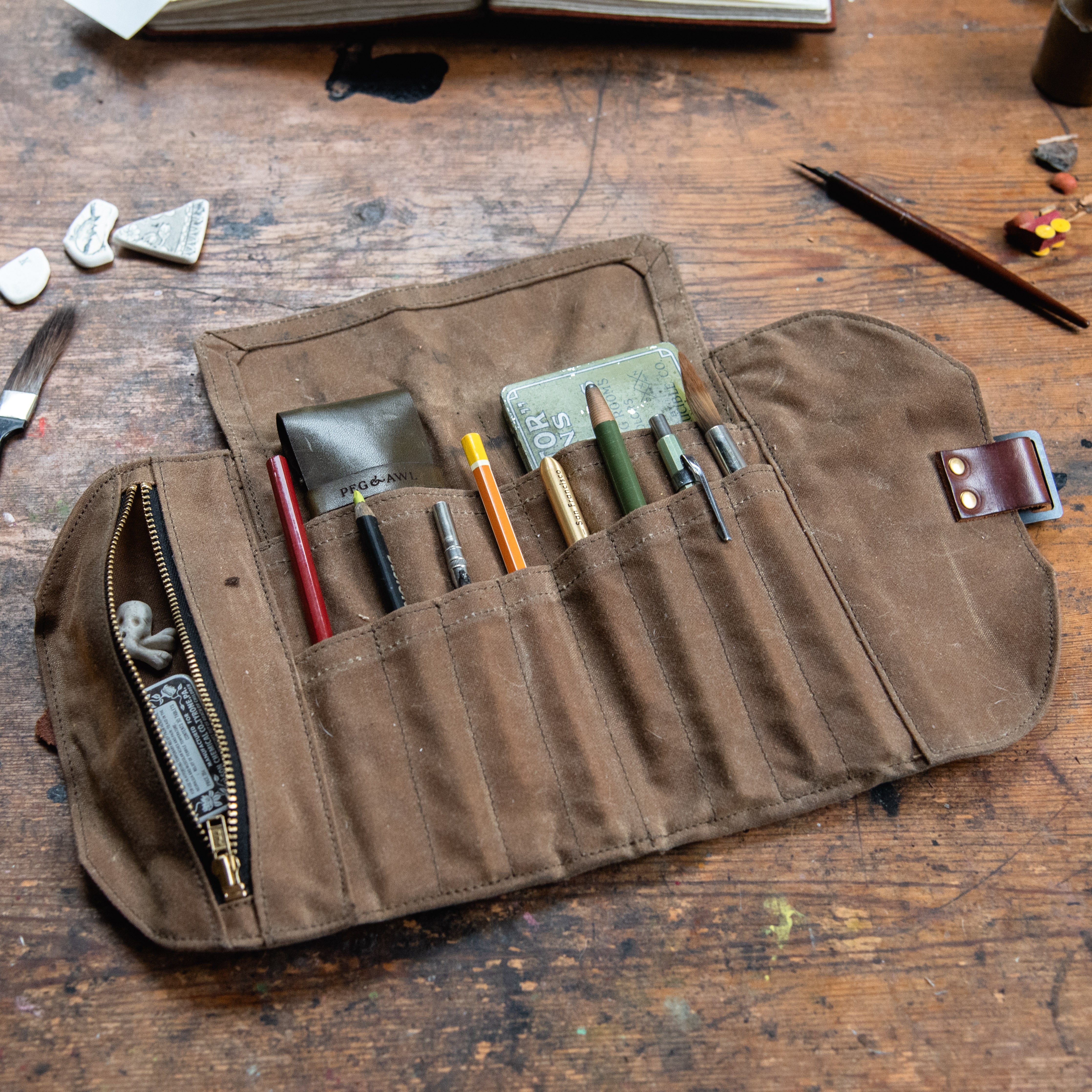 Leather Scraplings Pouch: Carson