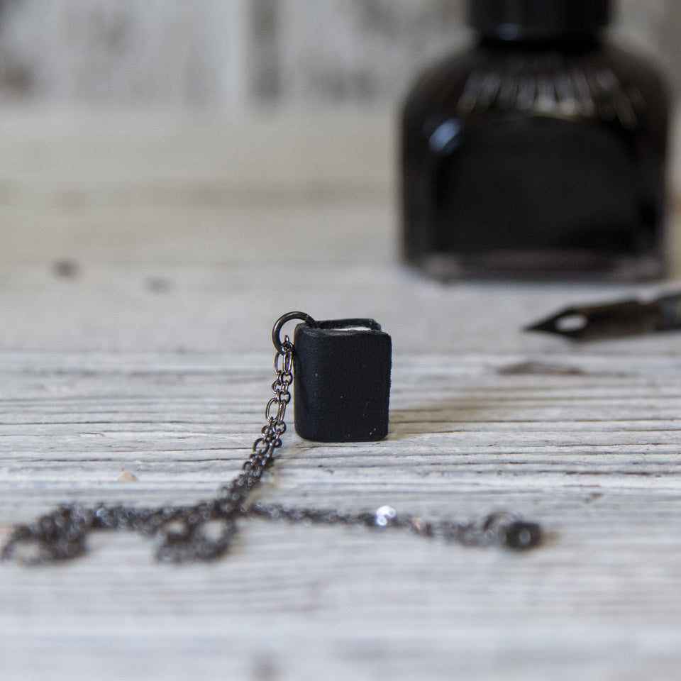 The Jackson Book Necklace (black)