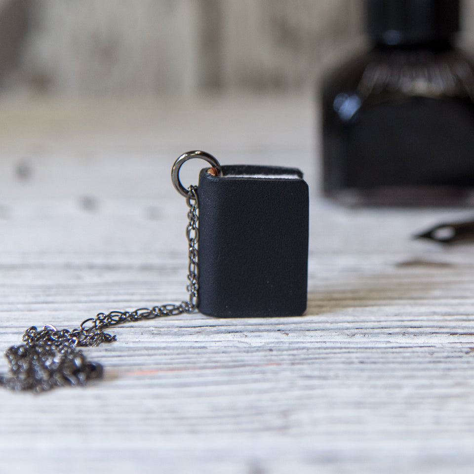 The Jackson Book Necklace (black)