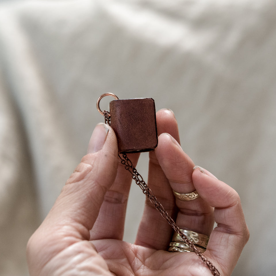 The Harper Book Necklace (brown)